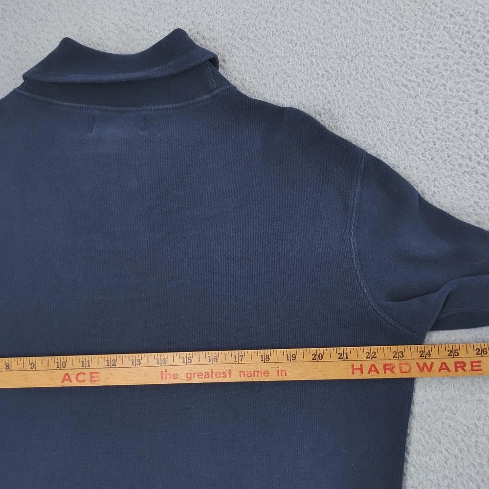 Polo Ralph Lauren Sweater Mens Medium Navy Mock Neck Button Pullover